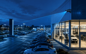 dealership after-hours security monitoring at an auto dealership after closing