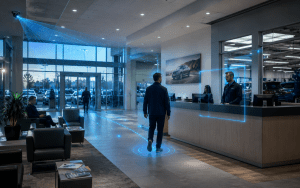 dealership customer wait time visibility in a busy automotive service lane