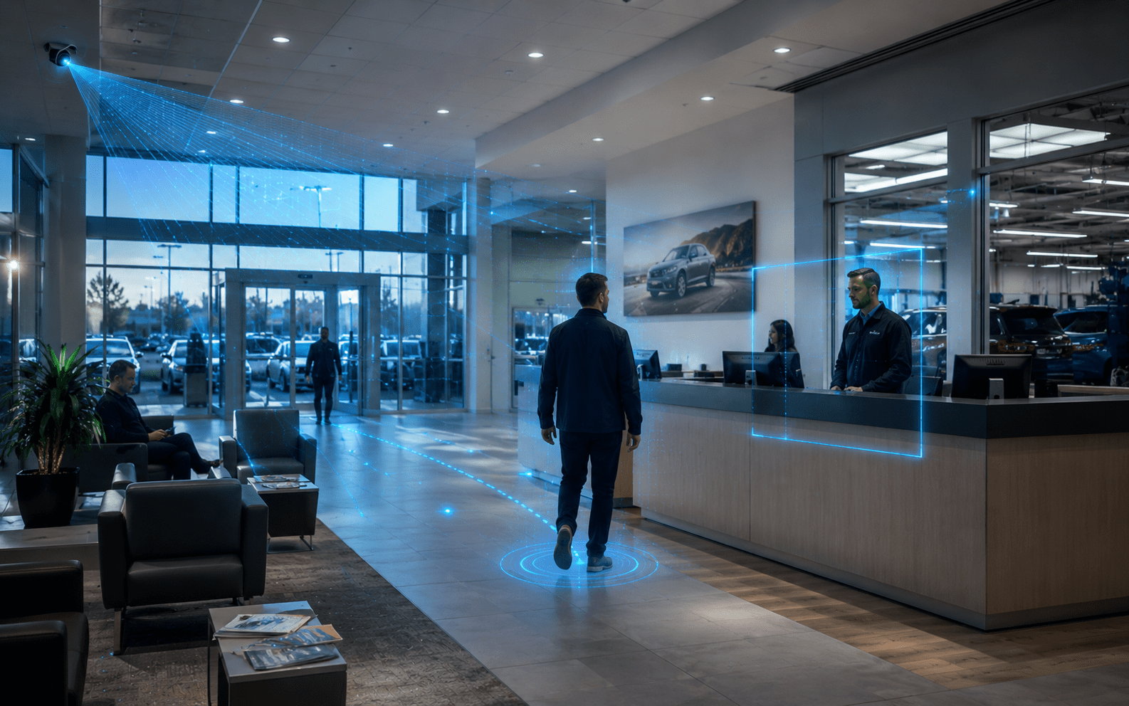 dealership customer wait time visibility in a busy automotive service lane